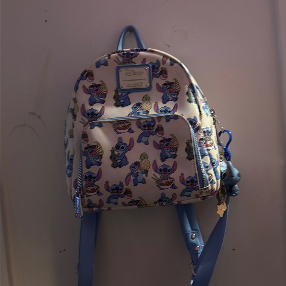 Limited Edition Stitch Patterned Backpack With Bl… - image 1